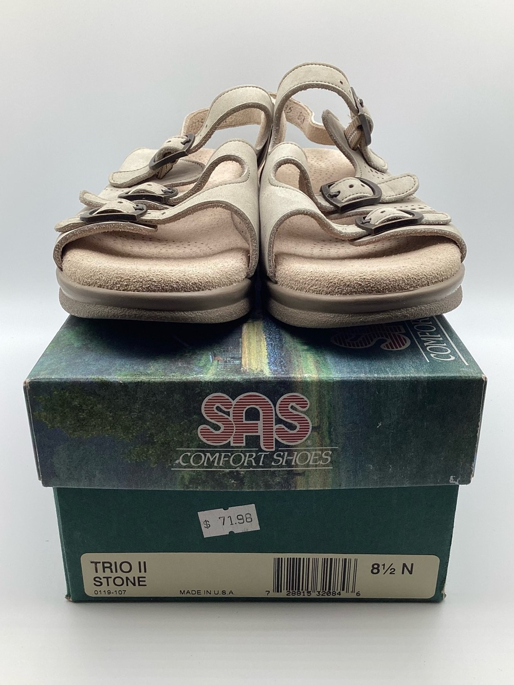 SAS Women’s Trio II Three-Buckle Tripad Comfort Sandals 8.5 Narrow - Stone